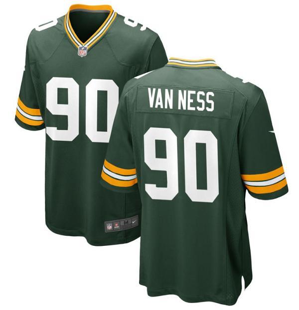 Men's Green Bay Packers #90 Lukas Van Ness Green Stitched Game Jersey